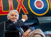Fred Pearce enjoying his 100th anniversary at East Kirkby Heritage Aviation Museum.