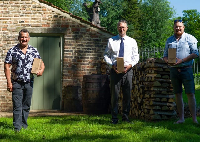 Paul Burrell (left) pictured with Jon Thornes and Tristen Jørgensen EMN-210628-171204001