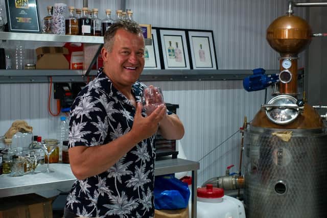 Paul Burrell pictured holding a Burrell's Dry Gin glass. EMN-210628-171215001