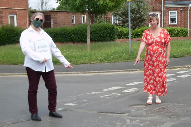 District councillor Ros Jackson (left) with town councillor Lynne Cooney. (Photo: submitted).