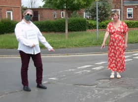 District councillor Ros Jackson (left) with town councillor Lynne Cooney. (Photo: submitted).
