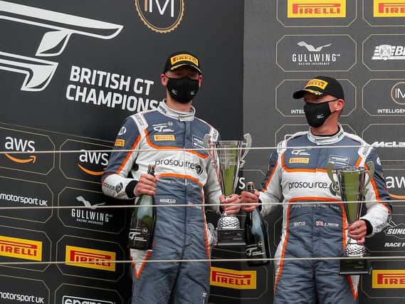 Lewis and Stewart on the podium.