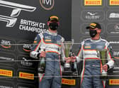 Lewis and Stewart on the podium.