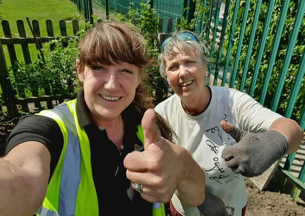 Greening volunteers Julie Lambie, left, and Yvonne Horrocks EMN-210107-153525001