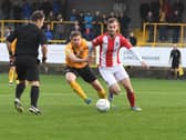 Shane Byrne battles United in 2017.