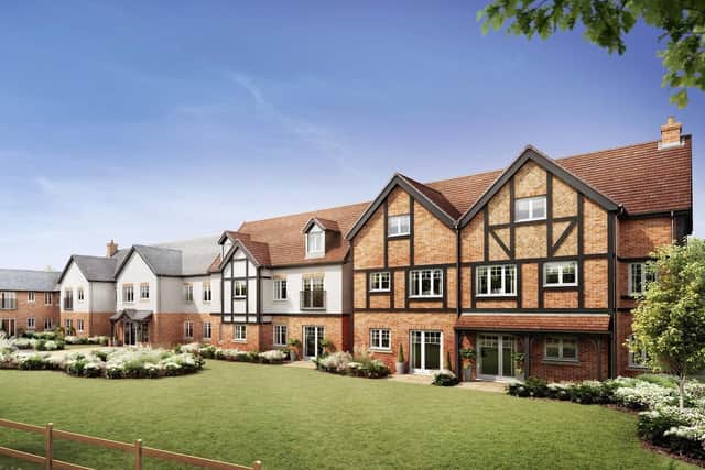 Artists impression of the rear view of the Gibson Court retirement living development.