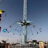 'It's a boy!' - blue smoke from the Starflyer at Fantasy Island in ingoldmells.