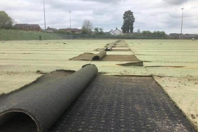 How the old pitch looked a couple of months ago, when it was torn up ready for replacement.
