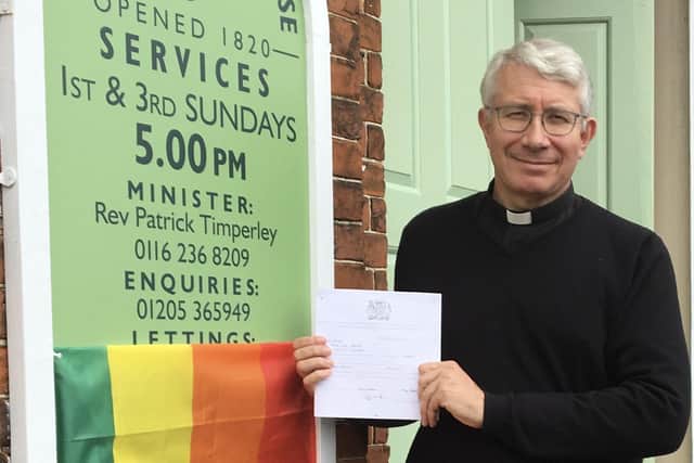 The Rev Patrick Timperley, of the Unitarian Meeting House.