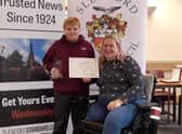 Carer of the Year Leo Ridley with mum Karen Cooper.