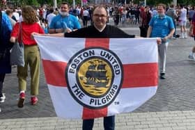 On the road to Wembley! Adam Hallgarth ready for kick off.