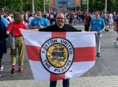 On the road to Wembley! Adam Hallgarth ready for kick off.