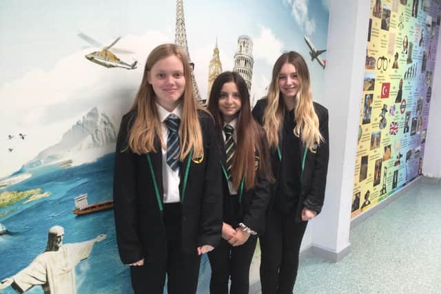 Ruby-Lily Desborough, Olivia Cairns and Ella Edgar. EMN-210907-093623001