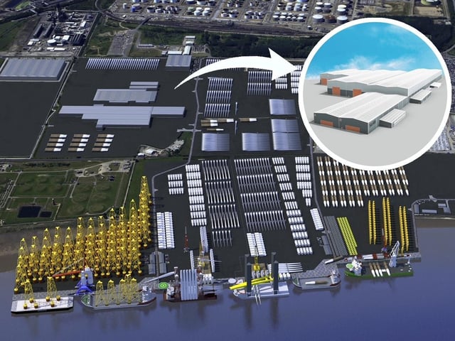 The proposed SeAH offshore wind facility at Able Marine Energy Park on the Humber.