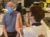 John Sampson, 80, of Skegness, became the first patient in Skegness to receive the Covid-19 vaccine from advanced nurse practitioner Jane Spence, of Orby, who had come out of retirement to help. Now is the final push to get the county vaccinated ahead of Freedom Day.