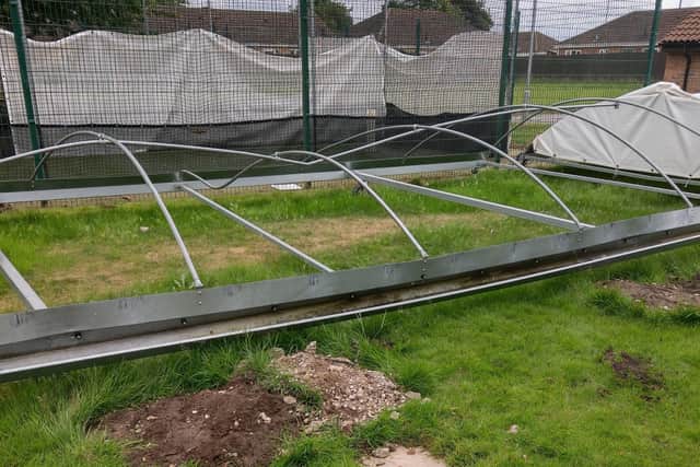 Damage has been caused to covers at Horncastle Cricket Club.