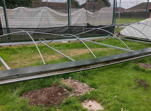 Damage has been caused to covers at Horncastle Cricket Club.