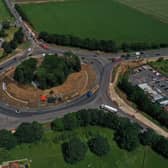 Work is midway through on the Holdingham roundabout upgrade project. EMN-210713-234214001