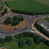 Work is midway through on the Holdingham roundabout upgrade project. EMN-210713-234214001