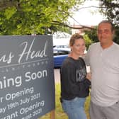 Erin and Francis Taylor - new owners of the Queen's Head, Kirkby La Thorpe. EMN-210719-180751001