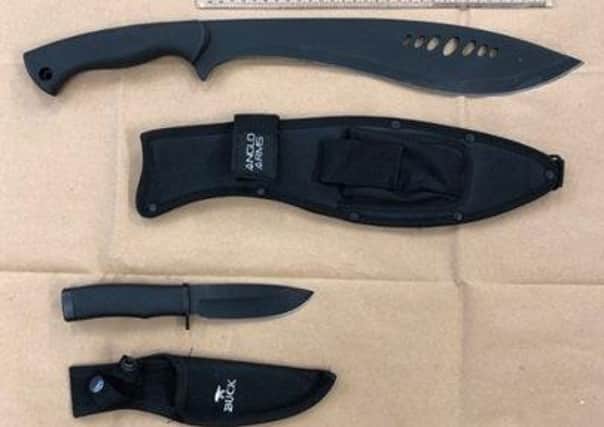 Knives recently siezed during police drugs raids in the region. EMN-210715-111610001