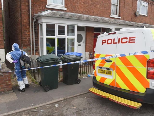 The scene of the stabbing on Portland Street