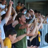 Fans watch the Pilgrims win 5-0 against Lincoln. Photo: Oliver Atkin
