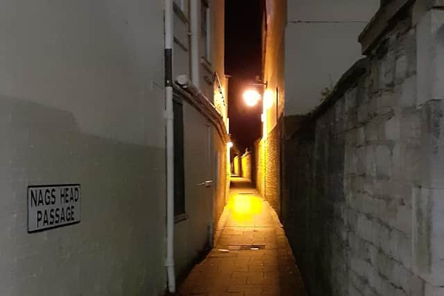 Nag's Head Passage in Sleaford. Scene of a mugging ealrier this month. EMN-210317-144942001