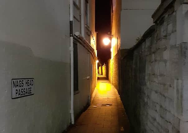 Nag's Head Passage in Sleaford. Scene of a mugging ealrier this month. EMN-210317-144942001