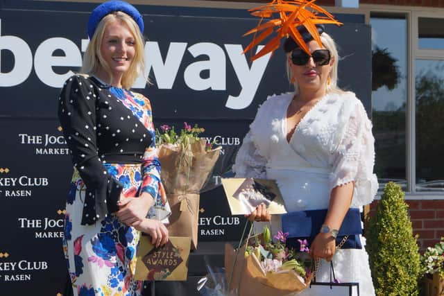 Gemma Bradley from Grimsby was runner up in the Best Dressed competition and received her prize from Jessica of Jessica Rea Millinery EMN-210718-110539001