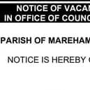A notice of vacancy has been published online.