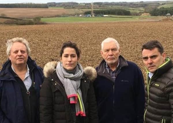 Nick Bodian, Victoria Atkins, Richard Fry and Hugo Marfleet in 2019, with the Biscathorpe site in the background.