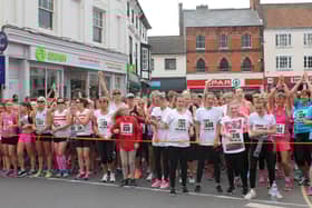 The scene in the Market Place at a previous Louth Run For Life event in 2017.