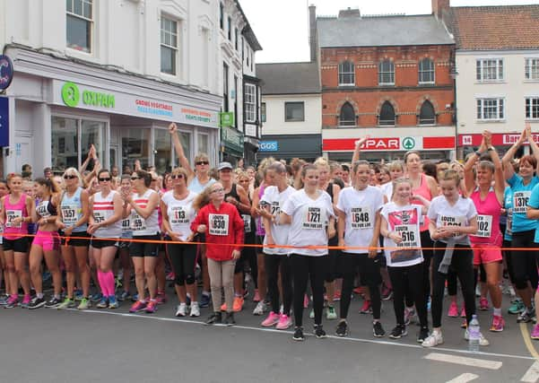 The scene in the Market Place at a previous Louth Run For Life event in 2017.