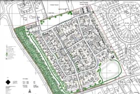 One of the planning documents, showing the location of the proposed homes. The A16 can be seen to the west of the planned development site.