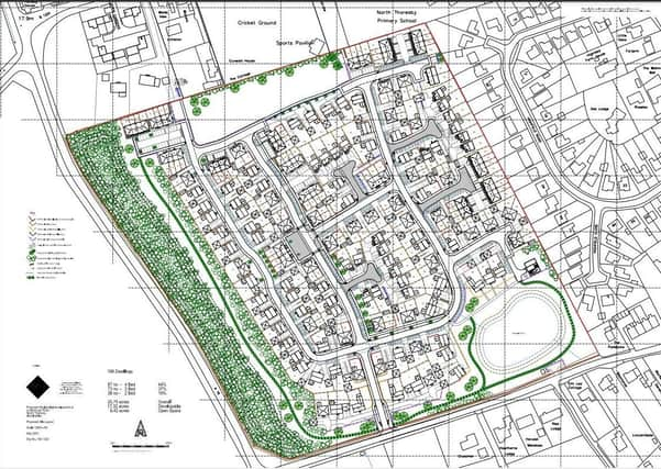 One of the planning documents, showing the location of the proposed homes. The A16 can be seen to the west of the planned development site.