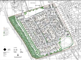 One of the planning documents, showing the location of the proposed homes. The A16 can be seen to the west of the planned development site.