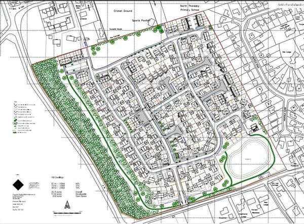 One of the planning documents, showing the location of the proposed homes. The A16 can be seen to the west of the planned development site.