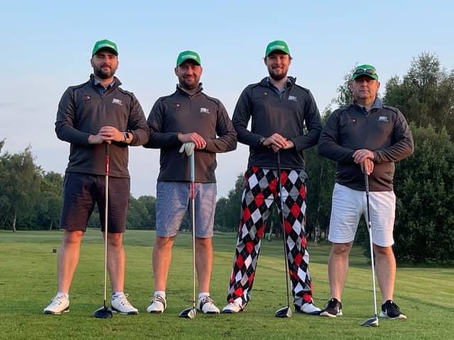 The foursome from Horbling Hackers at the start of their fundraiser.