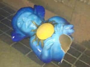 Lincolnshire Police found the damaged Lincoln Imp sculpture on Guildhall Street near to the Stone Bow in Lincoln