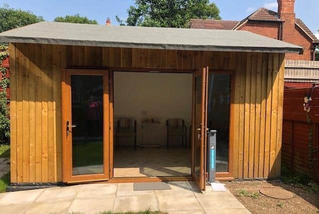 The 'cosy cabin' at Ashdene Care Home.