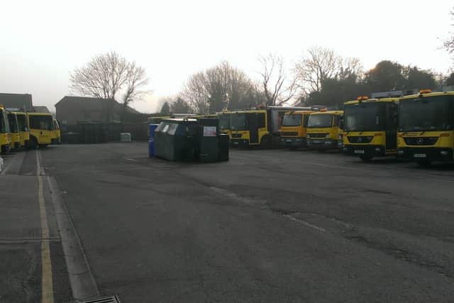 NKDC's old dustbin lorry depot on Lincoln Road in Metheringham prior to the operations moving to a new site on the industrial park off Moor Lane.. EMN-160415-162721001