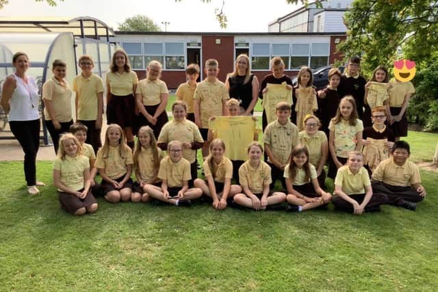 Year 6 pupils of the Richmond School, Skegness, celebrating making it through the term to the summer holidays in spite of the pandemic.