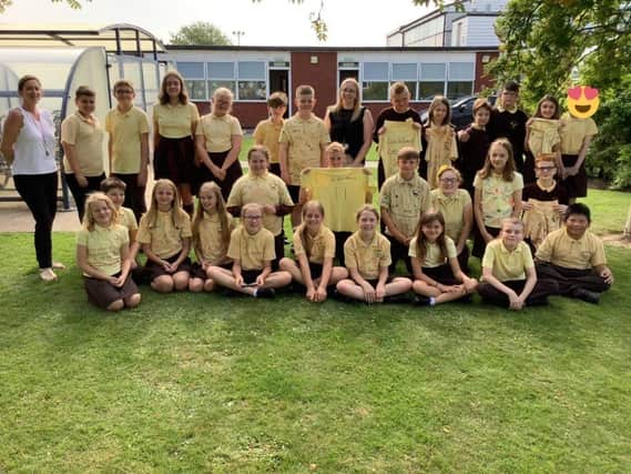 Year 6 pupils of the Richmond School, Skegness, celebrating making it through the term to the summer holidays in spite of the pandemic.