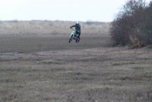 A quad bike being used illegally at Gibraltar Point in Skegness.
