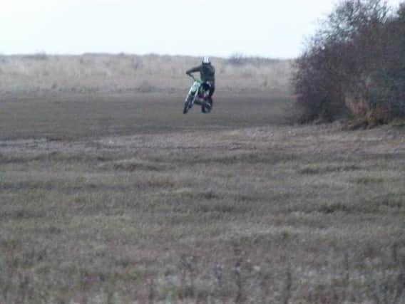 A quad bike being used illegally at Gibraltar Point in Skegness.