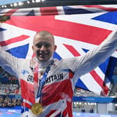 Adam Peaty celebrates winning gold. Photo: Getty Images