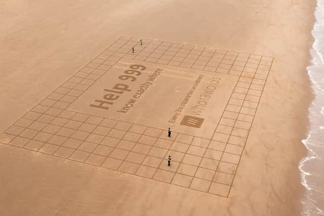 what3words has created beach art on Mablethorpe Beach to show the area’s exact location as part of Lincolnshire Police's Summer Safety campaign.