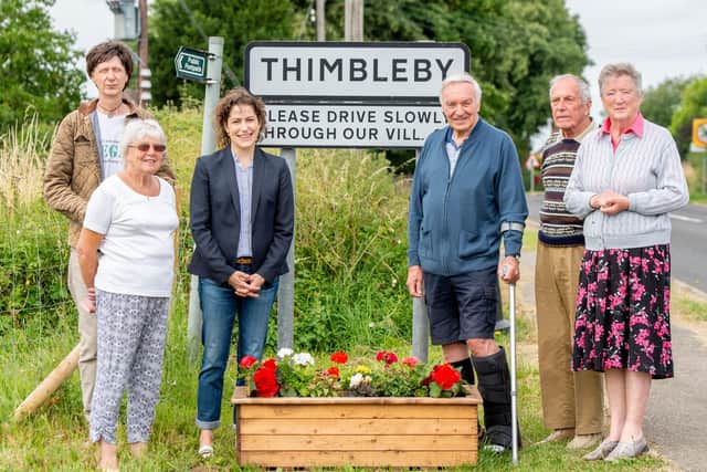 Representatives from Friends of Thimbleby Village pictured with MP Victoria Atkins . Pictures: John Aron