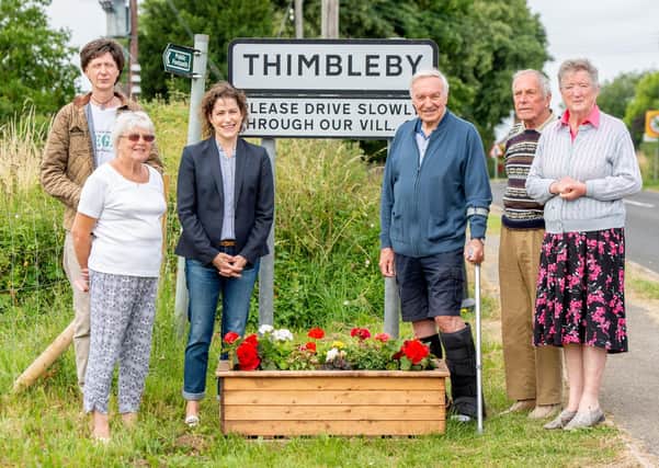Representatives from Friends of Thimbleby Village pictured with MP Victoria Atkins . Pictures: John Aron
